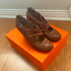 Miz Mooz Brown Strap Heels